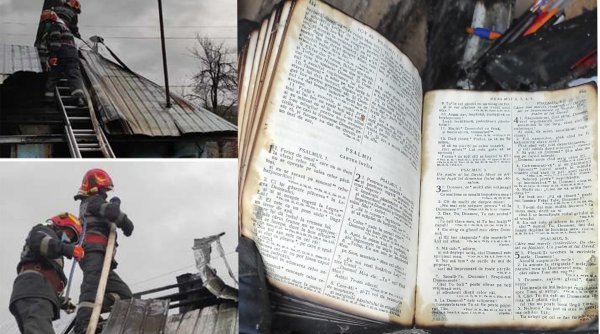 Două biblii au rămas intacte, după un incendiu la o locuinţă din Bihor. Proprietarul are arsuri grave