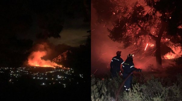 Incendiu devastator în Grecia. Locuitorii din şase localităţi au fost evacuați
