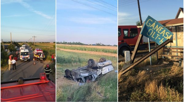 Accident grav în județul Olt! Mașina unui tânăr de 23 de ani a fost spulberată de un tren