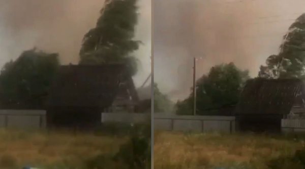 Imagini cu tornada uriașă care s-a rotit deasupra Rusiei și a distrus 1.500 de case. Cel puțin 3 oameni au murit
