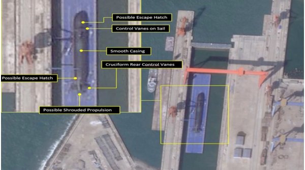 Imagini din satelit cu noul submarin de atac cu propulsie nucleară al Chinei