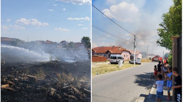 Incendiu puternic la marginea Aradului! Pompierii au stins focul după trei ore 