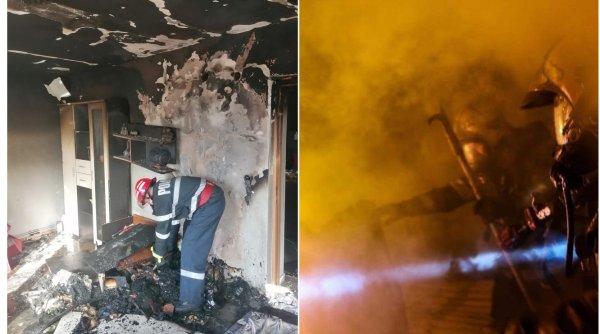 Explozie puternică într-o garsonieră din Arad. Un bărbat a suferit arsuri pe 80% din corp