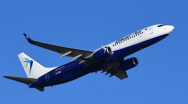 ANAF a pus sechestru pe un avion Blue Air. Compania low-cost are datorii la stat de peste 14 milioane de lei 