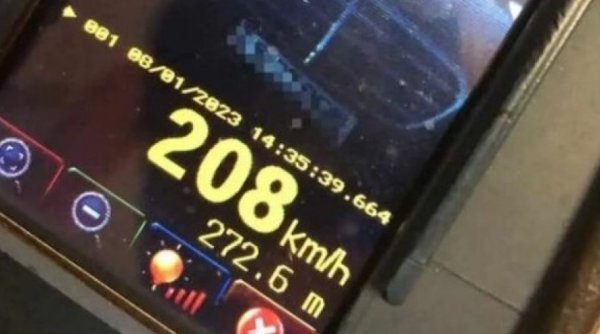 Șofer prins de radar cu 208 km/h în județul Sibiu. Ce amendă a primit