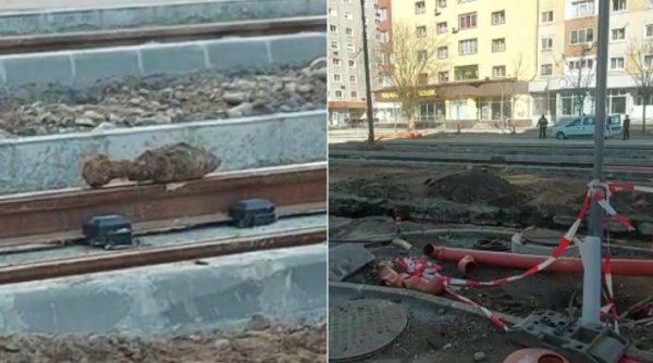 Bombă găsită la Reșița, în timpul lucrărilor desfășurate pentru schimbarea liniei de tramvai