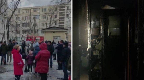 Panică într-un bloc din Galați: Zeci de oameni au fost evacuați după un incendiu