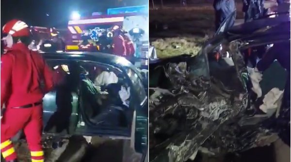 Accident teribil pe o șosea din Maramureș. Un șofer s-a izbit violent de un autobuz plin cu navetiști