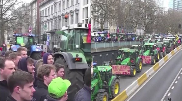 Fermierii belgieni protestează față de limitarea emisiilor de azot | Mii de tractoare aduse la Bruxelles