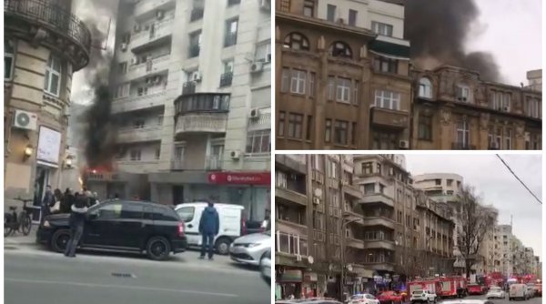 Panică în centrul Bucureştiului, după ce un magazin a luat foc