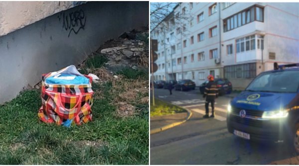 Cutie suspectă abandonată în spatele unui bloc din Sibiu. O persoană a sunat la 112. Zona a fost izolată