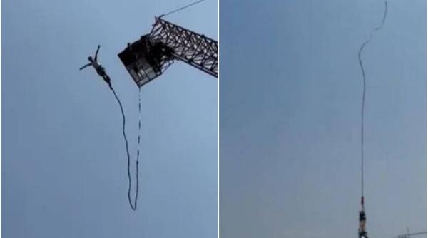 moment barbat cazut in gol bungee jumping thailanda
