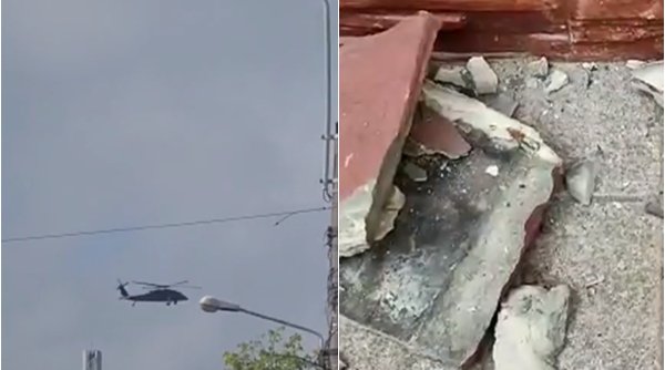 Clipe de panică într-un cartier din Constanţa. Un elicopter militar a făcut prăpăd în curtea unui bărbat