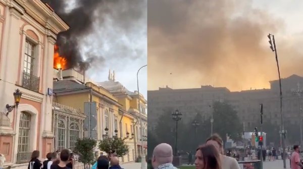 Incendiu puternic la Moscova. Celebra cafenea 