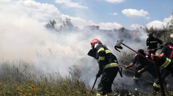 Zeci de hectare ard în Botoşani. Incendiul a pornit de la o scânteie mecanică