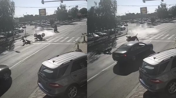 Accident cu două motociclete și o mașină în Timiș. Patru persoane au ajuns la spital, între care două fete de 16 și 18 ani