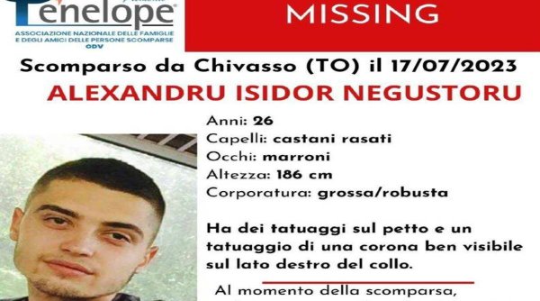 Alexandru, românul dat dispărut de familie în Italia, a fost găsit după două săptămâni de căutări