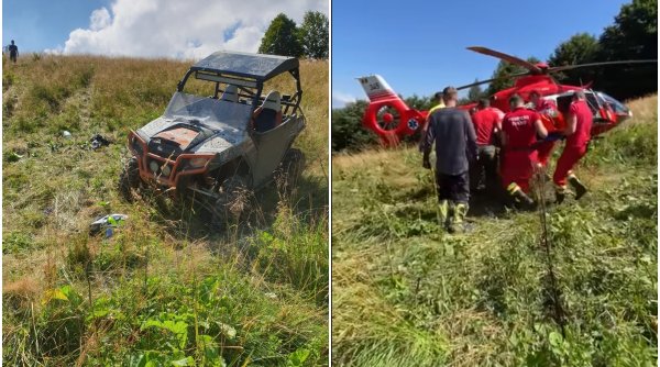 Accident grav în Maramureș: O mașină de teren a căzut într-o râpă | A fost chemat elicopterul SMURD