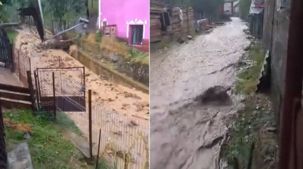 Imaginile dezastrului provocat de inundații în Bistrița-Năsăud. Apele distrug tot ce întâlnesc în cale