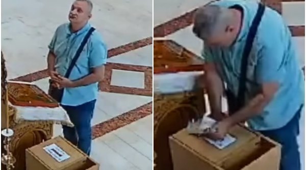 Jaf la cutia milei într-o biserică din Bucureşti | Hoţul a fost surprins de camerele de supraveghere