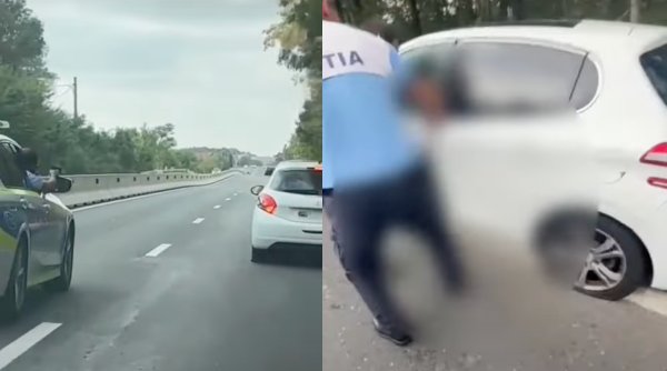 Șoferul care a furat o mașină dintr-un mall și a fost oprit de politiști cu focuri de armă, a fost arestat preventiv