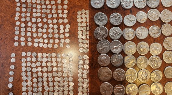 Descoperire istorică în Hunedoara. Peste 400 de monede de argint, din perioada cuceririi Daciei de către romani: 
