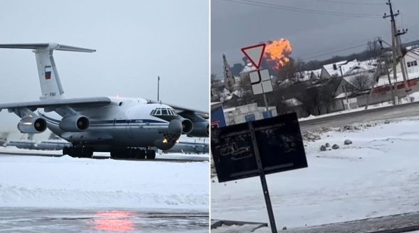 Un avion militar rus, cu 65 de prizonieri ucraineni la bord, s-a prăbuşit lângă Belgorod, în Rusia | Ministerul Apărării de la Moscova: 