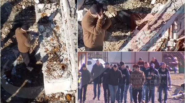 Patronul de la Ferma Dacilor a fost dus la locul incendiului: Cornel Dinicu a plâns în hohote, după ce a găsit, în cenușă, patina fiului mort