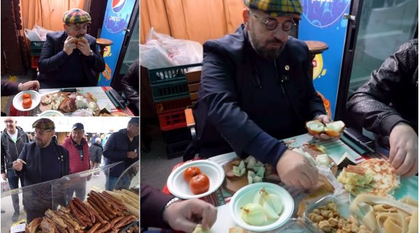 Imagini virale cu primarul Piedone la un târg din Sectorul 5: ”Mi s-a făcut poftă de slană”
