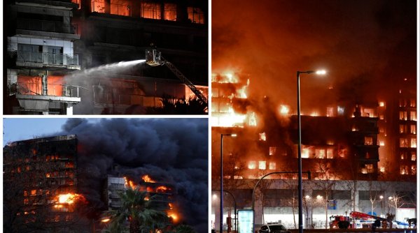 Incendiu uriaş în Valencia, Spania. Ard două blocuri de locuinţe! Oamenii sunt blocaţi în mijlocul flăcărilor