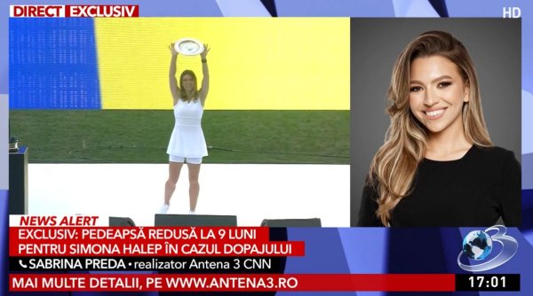 Antena 3 CNN, prima redacţie din România care a publicat în exclusivitate verdictul istoric pentru Simona Halep