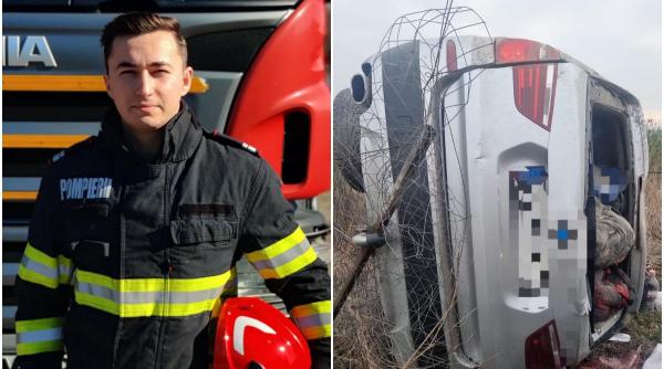stefan tanar pompier salvat barbat masina rasturnata