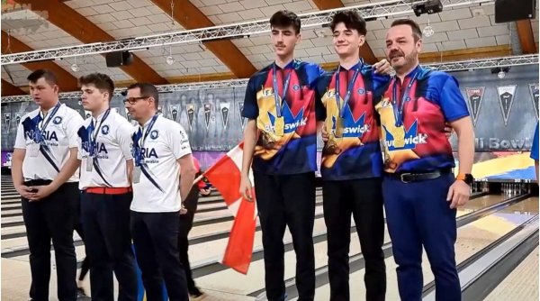 Aur pentru România la Campionatul European de bowling juniori | Mihai Dragnia și Balazs-Becsi Mate îi fac mândri pe români