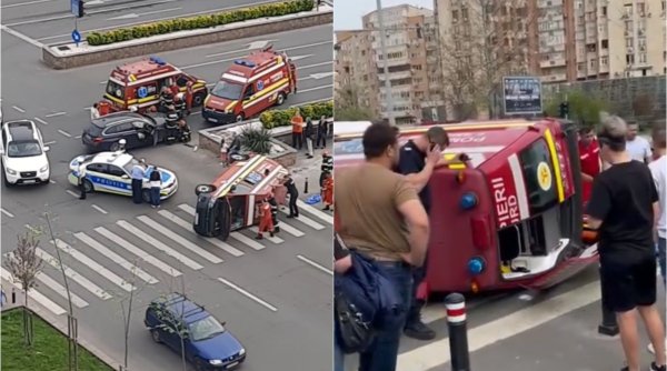 Grav accident cu o ambulanţă în Bucureşti. Circulaţia este restricţionată în zona Panduri