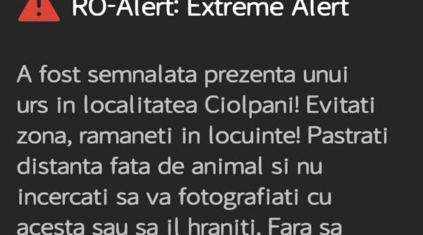 mesaj ro alert ciolpani snagov bucuresti urs