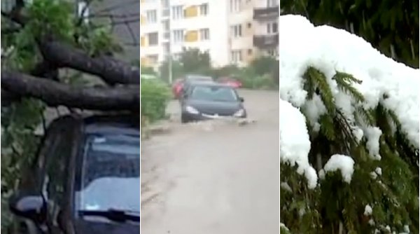 Imagini cu prăpădul din România după ce temperaturile au scăzut brusc: Grindină, puhoaie și vijelii