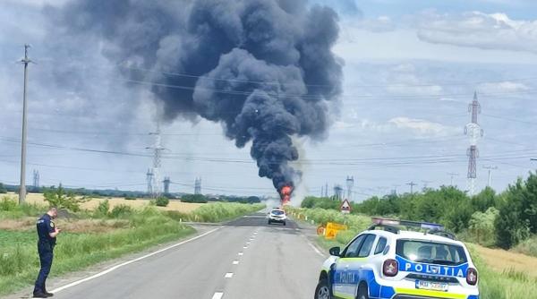 pericol de explozie dn 2b accident cisterna plina benzina masina braila cofer carbonizat