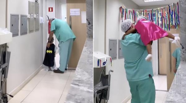 un chirurg pediatru care costumeaza copiii bolnavi in supereroi inainte de a i aduce in sala de operatii a ajuns viral pe tiktok