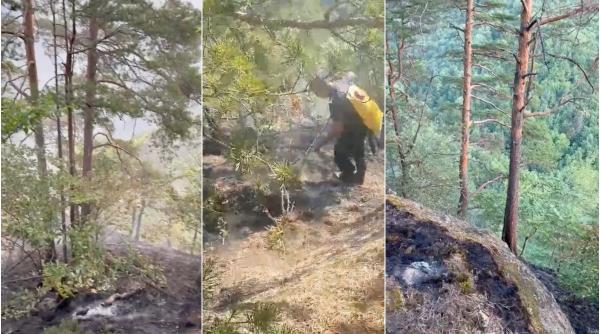 incendiu intr o padure de la baile olanesti zeci de pompieri si padurari intervin pentru a stinge focul care a izbucnit de vineri