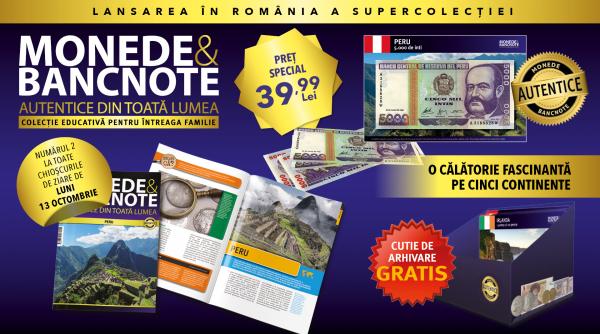 Bancnota de 5000 de inti din Peru, vedeta noii colecții de monede și bancnote 