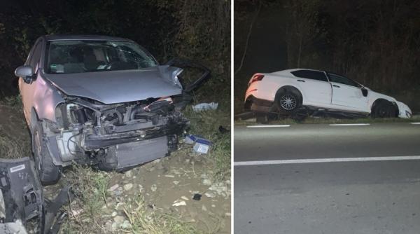 accident grav pe un drum din dambovita in care au fost implicate 5 masini patru oameni au fost dusi la spital