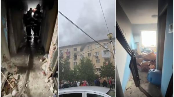 Explozie urmată de incendiu într-un bloc din Balș: Există victime. Zeci de garsoniere au fost distruse