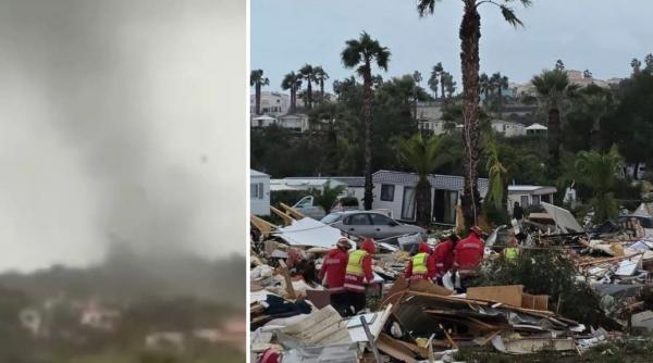 Imagini apocaliptice după o tornadă formată în Portugalia: 3 morţi şi 28 de răniţi