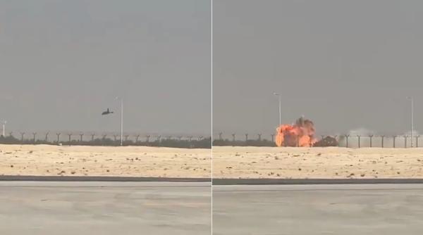 Un avion de vânătoare s-a prăbușit în Dubai, la un show aviatic. Primele imagini cu momentul accidentului