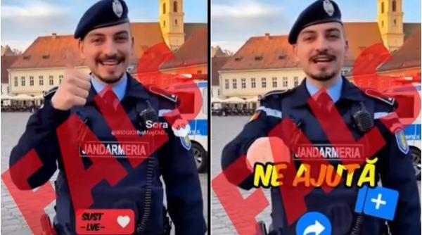 Videoclip fals generat de AI cu un jandarm care îl susține pe Călin Georgescu. Precizările Jandarmeriei