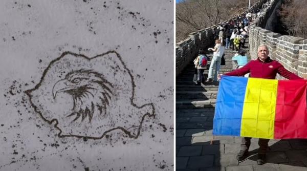 Tricolorul a fost purtat cu mândrie în toată România și chiar pe Marele Zid Chinezesc de Ziua Națională