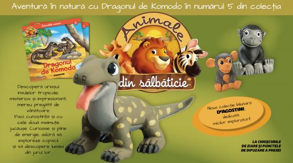 Descoperă Dragonul de Komodo din colecția Animale din sălbăticie