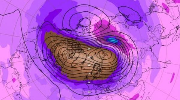 Cum evoluează vortexul polar, după ce s-a rupt. ANM: Slăbeşte rapid în decembrie. Poate duce la episoade geroase