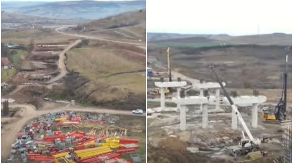 Imagini de pe şantierul Nădăşelu - Mihăieşti, Autostrada Transilvania. CNAIR: „Vrem să asigurăm circulația continuă pe 155 km”