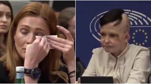 o interpreta a izbucnit in plans in parlamentul european in timp ce traducea pentru un baiat ucrainean de 11 ani